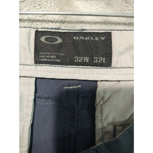 Oakley Pants Mens 32x32 Gray Chino Straight Leg Mid Rise Stretch Flat Front - Picture 7 of 8